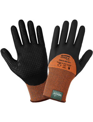 Samurai GloveÂ® High-Visibility Cut Resistant Three-Quarter Coated Touch Screen Gloves Made with 15-Gauge TuffaleneÂ® Platinum - CR835-RD