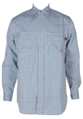 FORGE FR MEN'S  Double Pocket PLAID LONG SLEEVE SNAPS SHIRT