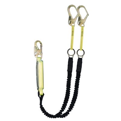 Safewaze FS578 High Profile Dual Leg Energy Absorbing Lanyard with Rings