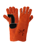 Premium Split Cowhide Reinforced 16-Inch Leather Welding Gloves with Thermal-Knit Cotton Lining - 1200-16
