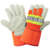 High-Visibility Insulated Cowhide Leather Palm Gloves with Safety Cuff - 2950HV
