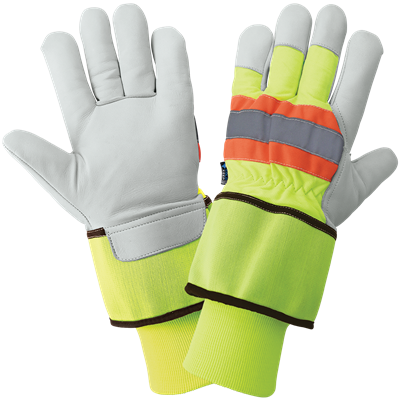 High-Visibility Premium-Grade Goatskin Leather Palm Insulated Gloves - 2950HVDC