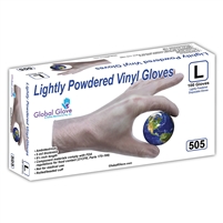 Global Glove 505 Lightly Powdered Vinyl Gloves