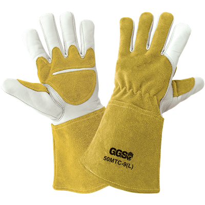 Premium Multi-Hazard Reinforced Cowhide Leather Welding Gloves with Fleece Lining - 50MTC