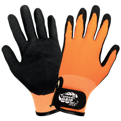 Tsunami GripÂ® MF High-Visibility Mach Finish Nitrile Coated Nylon Gloves with Cut, Abrasion, and Puncture Resistance - 510MFV