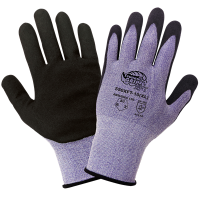Tsunami GripÂ® XFT Xtreme Foam Technology Coated Anti-Static/Electrostatic Compliant Gloves with Cut, Abrasion, and Puncture Resistance - 550XFT