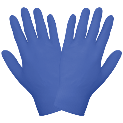 Nitrile, Powder-Free, Industrial-Grade, Lightweight, Royal Blue, 2.5-Mil, Textured Fingertips, 9.5-Inch Disposable Gloves - 725PF