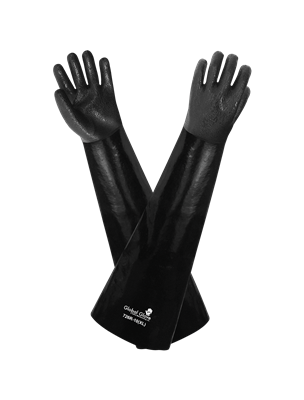 Premium Double-Coated Shoulder-Length 26-Inch PVC Chemical Handling Gloves with Jersey Liner - 726R