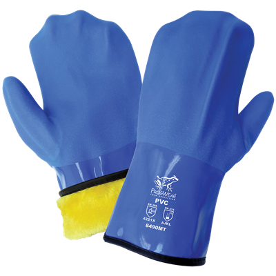 FrogWearÂ® Cold Protection Premium Flexible Waterproof Triple-Coated PVC Chemical Handling Mittens - 8490MT