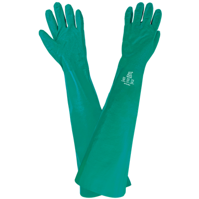 FrogWearÂ® Heavyweight Extra-Long Nitrile Supported Chemical Handling Gloves with Sandpaper Finish - 8772