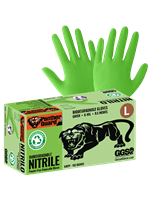 Panther-GuardÂ® Biodegradable Nitrile, Powder-Free, Industrial-Grade, High-Visibility Green, 6-Mil, Unique Wave Pattern, 9.5-Inch Disposable Gloves - 945PF