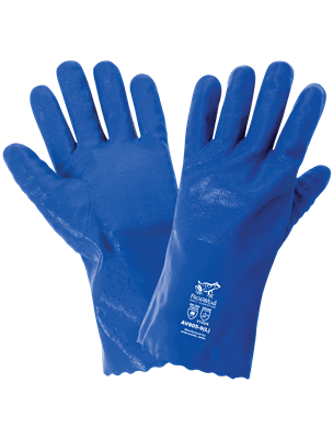 FrogWearÂ® Anti-Vibration Nitrile Chemical Handling Gloves with an Anti-Shock/Vibration Dampening Palm - AV805