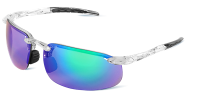 SwordfishÂ® Green Mirror Anti-Fog Lens, Crystal Clear Frame Safety Glasses - BH10116AF