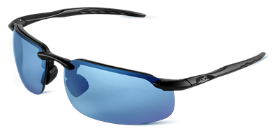 SwordfishÂ® Blue Mirror Polarized Lens, Matte Black Frame Safety Glasses - BH106129