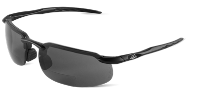 SwordfishÂ® Smoke 1.0 Diopter Bifocal Reader Style Lens, Matte Black Frame Safety Glasses - LIMITED STOCK - BH106310