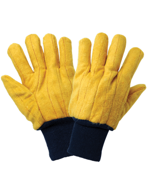 Two-Ply Quilted Cotton Yellow Retail Tagged Chore Gloves - LIMITED STOCK - C16Y-TL