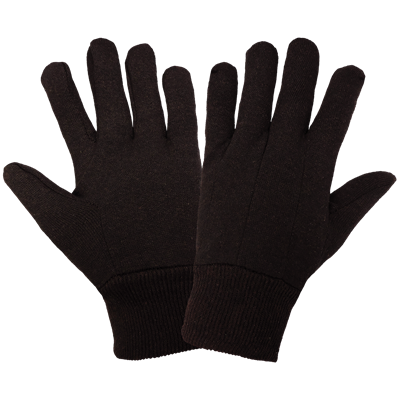 Dark Brown Clute Cut Jersey Gloves - C90BJ