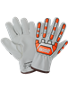Standard-Grade Grain Goatskin Leather Drivers Gloves with High-Visibility TPR Impact Protection - CIA3600
