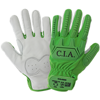Cut and Impact Resistant Mechanics Style Gloves with a Premium Leather Palm - CIA4005
