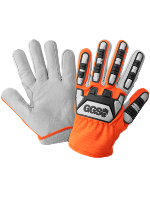 High-Visibility Cut and Impact Resistant Mechanics Style TuffaleneÂ® Gloves with Goatskin Palm - CIA7600