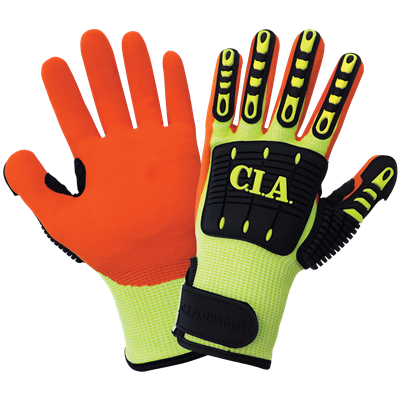 Vise GripsterÂ® C.I.A. High-Visibility Mach Finish Nitrile-Coated Gloves with Cut, Abrasion, Puncture, and Impact Resistance - CIA995MFV