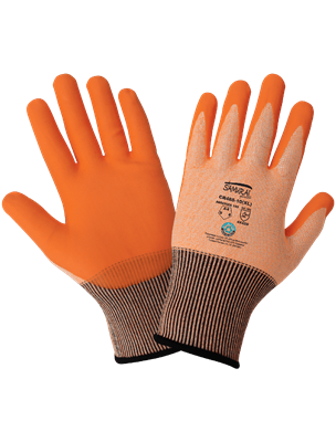 Samurai GloveÂ® High-Visibility 18-Gauge Nitrile Coated Cut Resistant TuffaleneÂ® UHWMPE/rPET Gloves - CR488
