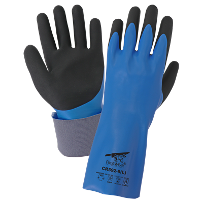 FrogWearÂ® Double-Dipped Nitrile, Supported, Chemical Gloves with Cut, Abrasion, and Puncture Resistance - CR592