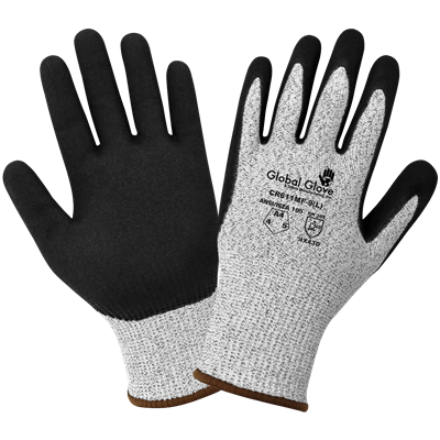 Cut Resistant HPPE Gloves with Double-Dipped Mach Finish Nitrile Palm - CR611MF