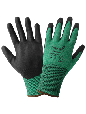 Green-and-White HPPE Nitrile-Coated Gloves with Cut, Abrasion, and Puncture Resistance - CR615