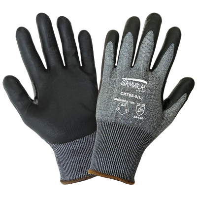 Samurai GloveÂ® Touch Screen Compatible Nitrile-Coated TuffaleneÂ® Gloves with Cut, Abrasion, and Puncture Resistance - CR788