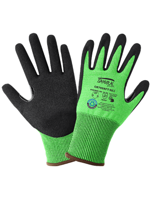 Samurai GloveÂ® High-Visibility Nitrile Coated 18-Gauge rPET Recycled Cut Resistant Gloves with Touch Screen Fingers - CR799XFT
