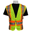 Global Glove GLO-002ADJ ANSI Class 2 Orange Contrast Vest