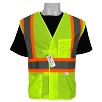 Global Glove GLO-002BA ANSI Class 2 Mesh Orange Contrast Vest