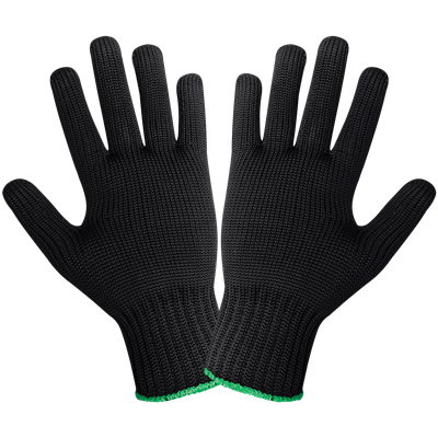 Heavyweight Uncoated Black Nylon String Knit Gloves - NB960