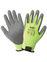 Samurai GloveÂ® High-Visibility Polyurethane Coated Touch Screen Compatible 13-Gauge TuffKutÂ® Gloves with Cut, Abrasion, and Puncture Resistance - PUG-517TS