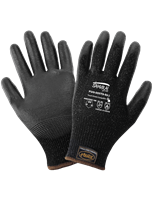 Samurai GloveÂ® Cut Resistant Polyurethane Coated 13-Gauge TuffKutÂ® Gloves with Three Touch Screen Responsive Fingertips - PUG-555TS