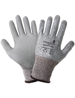 Polyurethane Coated 13-Gauge Salt-and-Pepper HPPE Cut Resistant Vend-Packed Gloves - PUG-611-VP