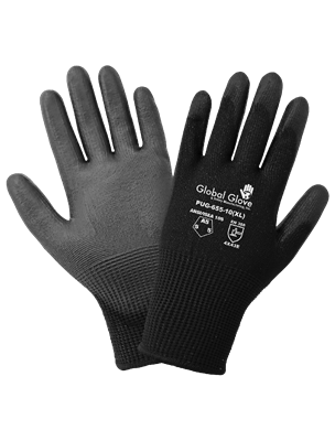 Smooth Polyurethane-Coated Black Seamless HPPE Cut, Abrasion, and Puncture Resistant Gloves - PUG-655