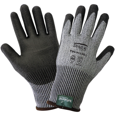 Samurai GloveÂ® Cut Resistant, Salt-and-Pepper 13-Gauge TuffaleneÂ® Platinum Polyurethane Coated Gloves - LIMITED STOCK - PUG-913