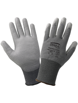Samurai GloveÂ® Smooth Polyurethane-Coated Seamless Gray TuffaleneÂ® UHMWPE Cut, Abrasion, and Puncture Resistant Gloves - PUG-999