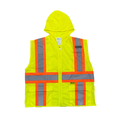 HM7048C-2- LIME Hooded Safety Vest