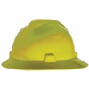 MSA Yellow V-Gard Polyethylene Slotted Full Brim Hard Hat W/ Fas Trac Ratchet Suspension