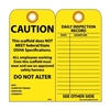 National Marker Co. SPT2 "Caution Scaffold Does Not Meet Federal/State OSHA Specs" Tag