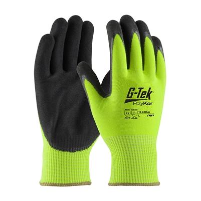 PIP 16-340LG/340OR  G-Tek Cut Resistant Nitrile Microsurface Coated Gloves