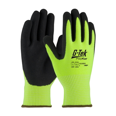 PIP 16-343 G-Tek Hi-Vis Cut Resistant Coated Gloves
