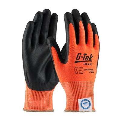 PIP 19-D340OR G-Tek Hi-Vis Cut Resistant Nitrile Foam Coated Gloves