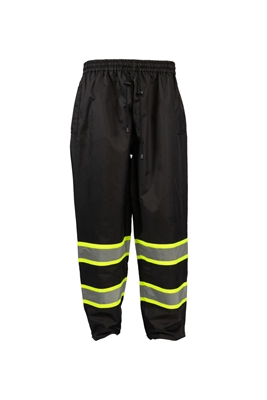 PR-BKPP-LG Black/Lime Two Tone Waterproof Draw Strings Rain Pants