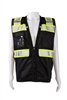 PR-BKVM-HDSUV Black Mesh Lime Contrast Two Tone Heavy Duty Surveyors Safety Vest