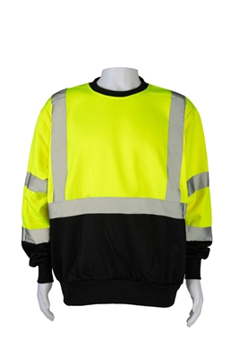 Petra Roc ANSI 107-2010 Class 3 Two Tone Black Bottom Crew Neck Sweatshirt