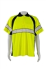 PR-LBPS2-LUX Deluxe Style High-Vis Lime /Black Two Tone Short Sleeve Polo-Shirt BLACK COLLAR
